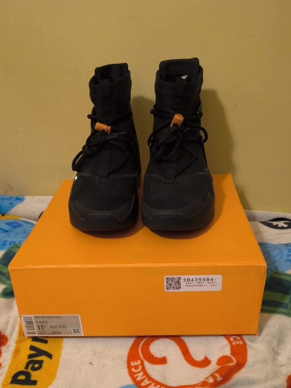 Nike Women's Black Lace-Up High-Top Boots with Orange Toggle
